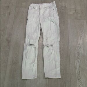 OLD NAVY white high-rise ripped jeans